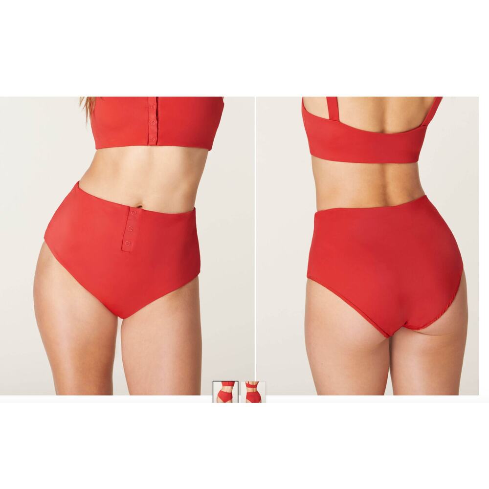🔥Andie The Snap Swim Bottom in Chili Pepper Red Women's XS NWT High Rise